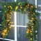 9FT Pre-Lit Christmas Garland with 50 Warm White LED Lights, Battery Operated & Timer